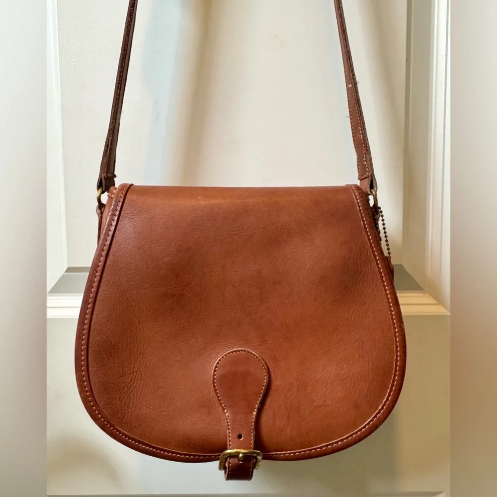 COACH Rare Vintage Saddle Bag in British Tan EUC - Picture 13 of 16